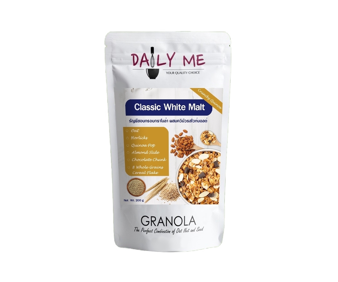 เดลลี่มีกราโนล่าผสมควินัว รสไวท์มอลต์ 200 กรัม